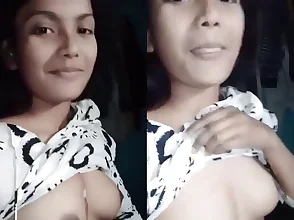 Next door girl from India shows off her small bosom