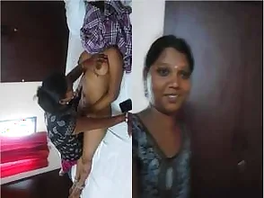 A Tamil woman enjoys herself.