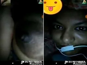 Pretty Bengali women showing their breasts and private parts to the man they love via video call.